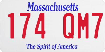 MA license plate 174QM7