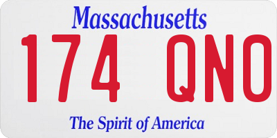 MA license plate 174QN0