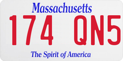 MA license plate 174QN5