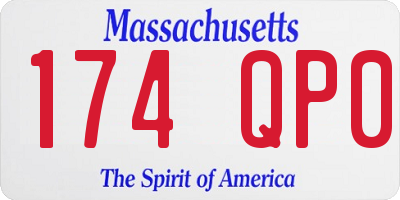 MA license plate 174QP0
