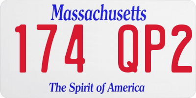 MA license plate 174QP2