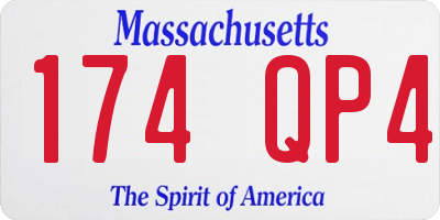 MA license plate 174QP4