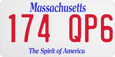 MA license plate 174QP6