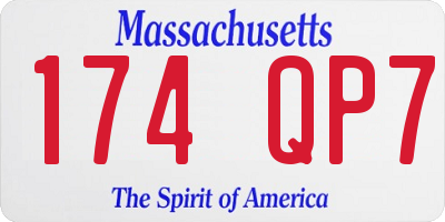 MA license plate 174QP7