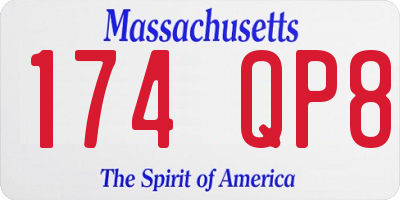 MA license plate 174QP8