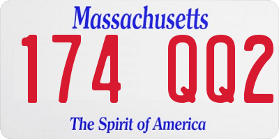 MA license plate 174QQ2