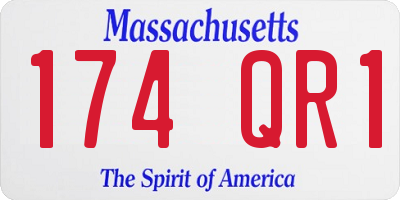 MA license plate 174QR1