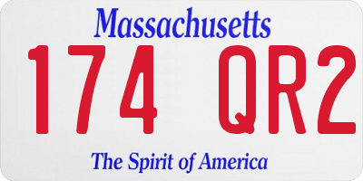 MA license plate 174QR2