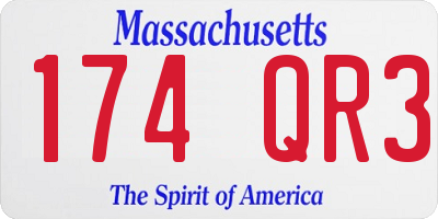 MA license plate 174QR3