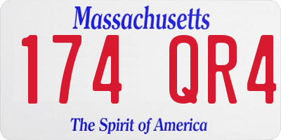MA license plate 174QR4