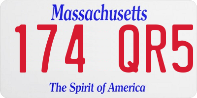 MA license plate 174QR5