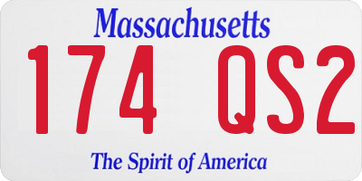 MA license plate 174QS2