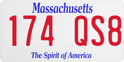 MA license plate 174QS8