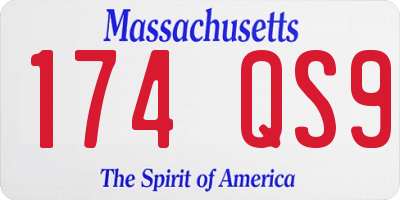 MA license plate 174QS9