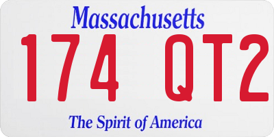 MA license plate 174QT2