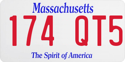 MA license plate 174QT5