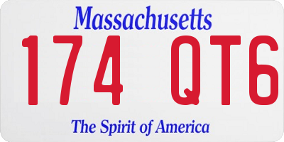 MA license plate 174QT6