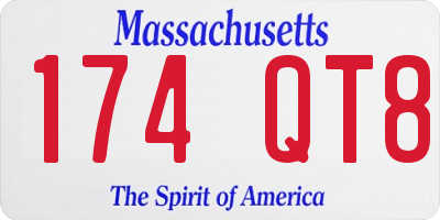 MA license plate 174QT8
