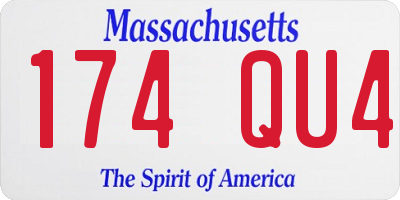 MA license plate 174QU4