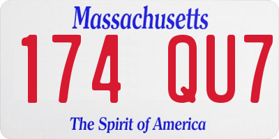 MA license plate 174QU7