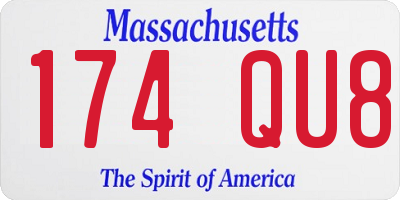 MA license plate 174QU8