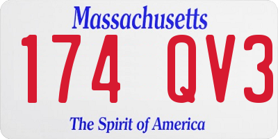 MA license plate 174QV3