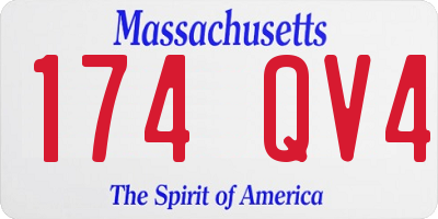MA license plate 174QV4