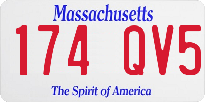 MA license plate 174QV5