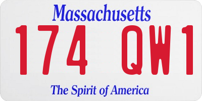 MA license plate 174QW1