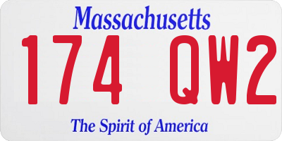MA license plate 174QW2