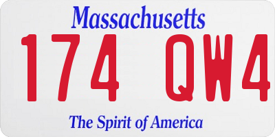 MA license plate 174QW4