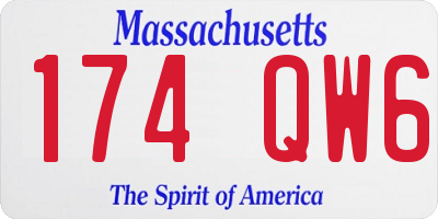 MA license plate 174QW6