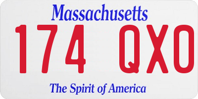MA license plate 174QX0