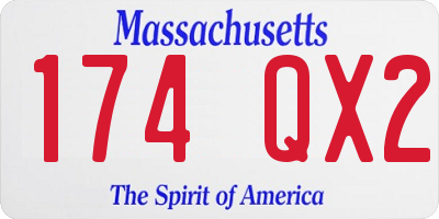 MA license plate 174QX2