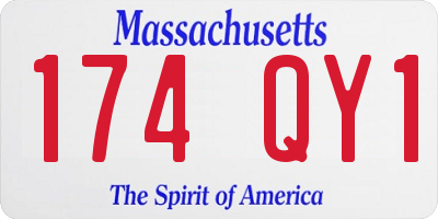 MA license plate 174QY1