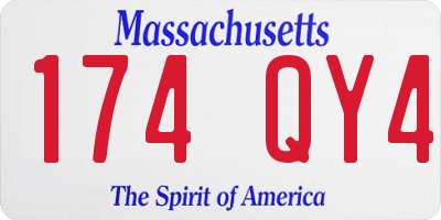 MA license plate 174QY4