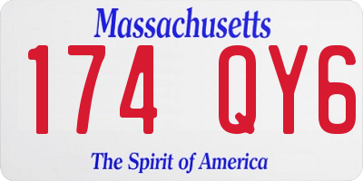 MA license plate 174QY6