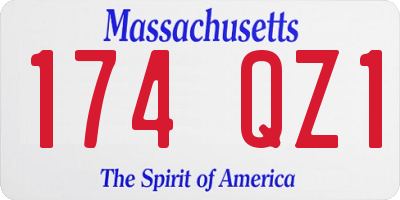 MA license plate 174QZ1