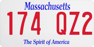 MA license plate 174QZ2