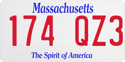 MA license plate 174QZ3