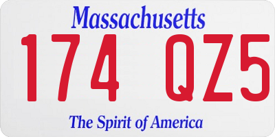 MA license plate 174QZ5