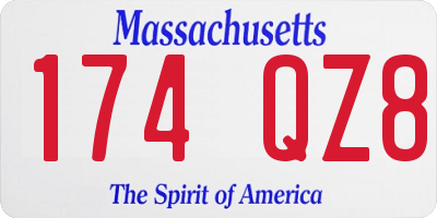 MA license plate 174QZ8
