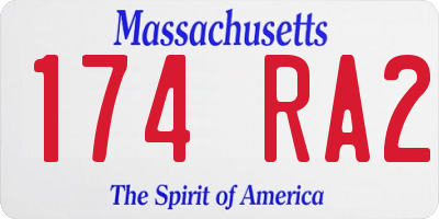 MA license plate 174RA2