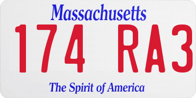 MA license plate 174RA3