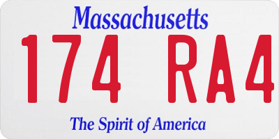 MA license plate 174RA4