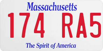 MA license plate 174RA5