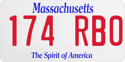 MA license plate 174RB0