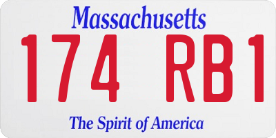 MA license plate 174RB1