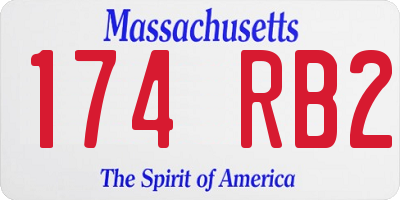 MA license plate 174RB2