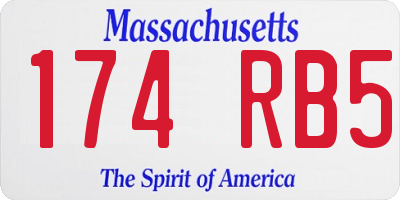 MA license plate 174RB5